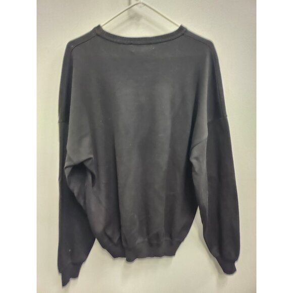 VTG 90s Vittorio Rocchetti Mens Sweatshirt XL Black Embroidered Pullover Grunge - Picture 8 of 9